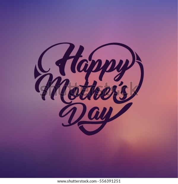 Happy Mother's Day. Heart shaped typographical
design. Greeting card.