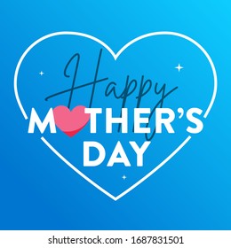 Happy Mother's Day. Heart typographical design. Greeting card.