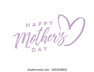 Happy Mother's Day Heart Vector Illustration for Greeting Card, Post Cards, Scrap Book, Social Media