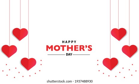 Happy Mothers Day Heart Vector