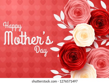 Happy Mother's Day with Hearts background