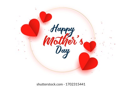 happy mothers day hearts celebration card design