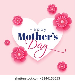 happy mothers day hearts and flowers lovely greeting design