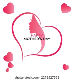 Happy mothers Day with Mother,s and Hearts logo, poster design,
Mother's Day greeting card, Mother's Day background.	