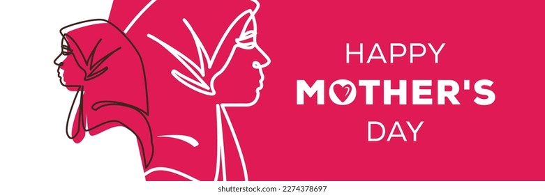 Happy Mother's Day held on march, Vector illustration.