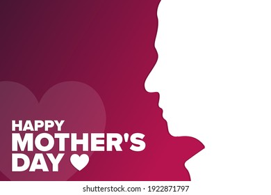 Happy Mother's Day. Holiday concept. Template for background, banner, card, poster with text inscription. Vector EPS10 illustration