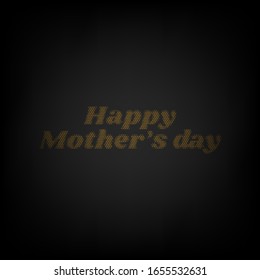 Happy Mothers Day. Icon As Grid Of Small Orange Light Bulb In Darkness. Illustration.