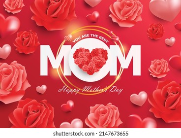Happy mother's day. Mother's day illustration banner