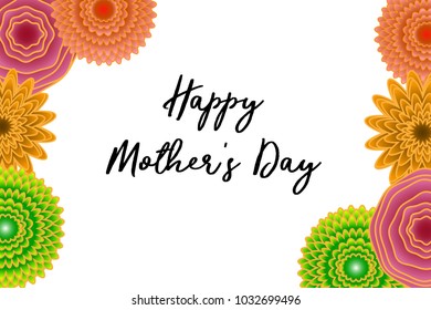 Happy mother's day illustration with colorful abstract flower.