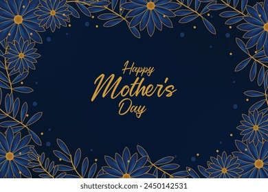 Happy mother's day illustration. Floral decoration graphic for Mother's day event, banner and design frame