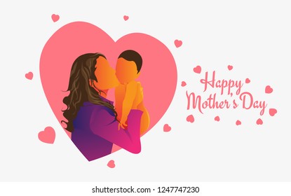 happy mother's day illustration isolated on white background