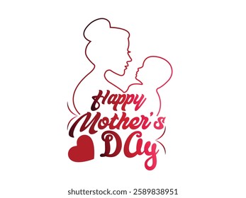 Happy Mother's Day illustration and T shirt Design