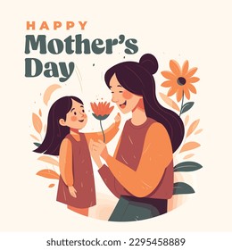 Happy Mother's Day illustration, Vector art, Anneler Günü Kutlu olsun