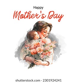 Happy mother's day illustration vector