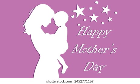 Happy Mother's Day, image, vector design, social media post, fully editable EPS format, 3840*2160 size.