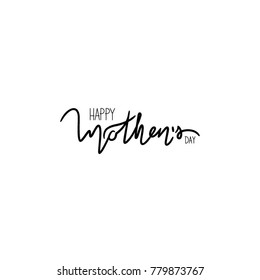 Happy Mother's Day, Ink illustration. Isolated on white background.