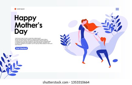 Happy Mother's Day landing page illustration