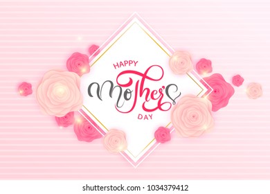 Happy Mother's Day lattering. Calligraphy Inscription. Vector illustration