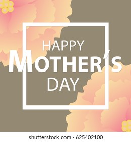 Happy mother's day layout design with roses, lettering in frame on pastel background. Vector illustration. Design for menu, flyer, greeting card, invitation. Stock vector