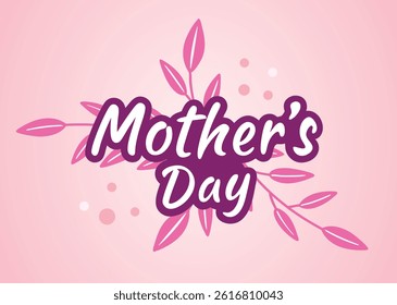 Happy Mother's Day Leaves vector art