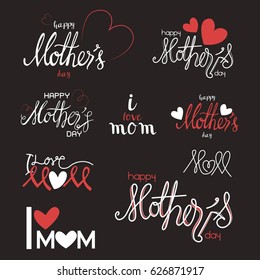 Happy Mother's Day Letter Symbol Vector Set.