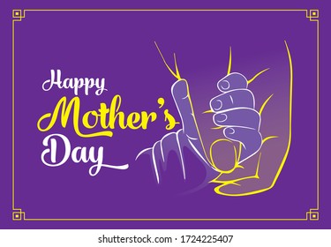 Happy mother's day letter and vector illustration design template 