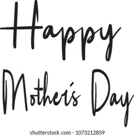 Happy Mother's Day lettering black and white vector