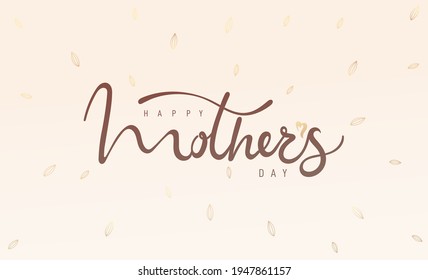 Happy Mother's Day Lettering As Celebration Badge, Tag, Icon. Logo Text Card Invitation, Template. Typography Poster And Banner. Vector Illustration. Isolated On White Background.