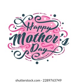 Happy Mother's Day Lettering with Colorful Doodle Style. Can be Used for Greeting Card, Poster, Banner, or T Shirt Design