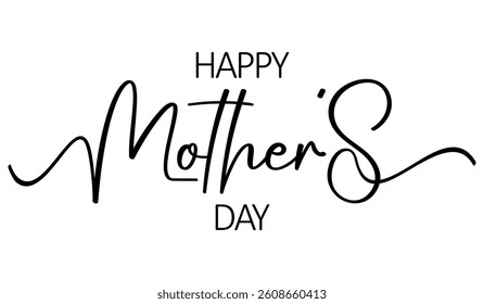Happy Mother's Day lettering. Decoration calligraphy vector illustration. Mother's day card