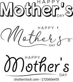 happy mother's day lettering design