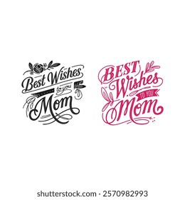 Happy Mothers Day Lettering Design.