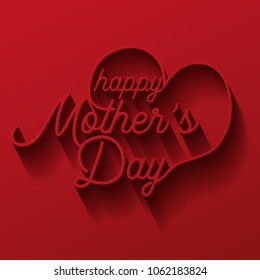 Happy Mothers Day lettering. Handmade calligraphy vector illustration. Mother's day card with heart
