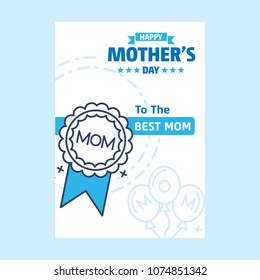 Happy Mothers Day lettering. Handmade calligraphy vector illustration. Mother's day card with heart