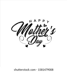 Happy Mothers Day lettering. Handmade calligraphy vector illustration. Mother's day card with heart