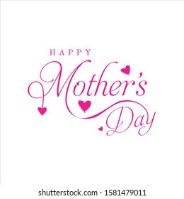 Happy Mothers Day lettering. Handmade calligraphy vector illustration. Mother's day card with heart
