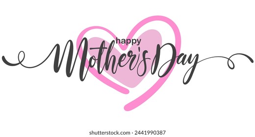 Happy Mothers Day lettering . Handmade calligraphy vector illustration. Mother's day card