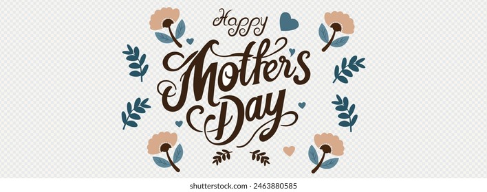 Happy Mothers Day lettering . Handmade calligraphy vector illustration. Mother's day card