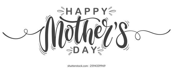 Happy Mothers Day lettering . Handmade calligraphy vector illustration