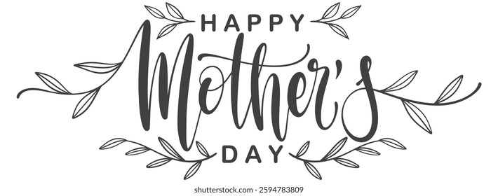 Happy Mothers Day lettering . Handmade calligraphy vector illustration