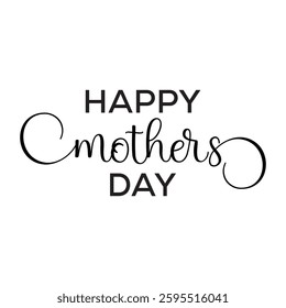 Happy Mothers Day lettering. Handmade calligraphy vector illustration. Mother's day card vector.