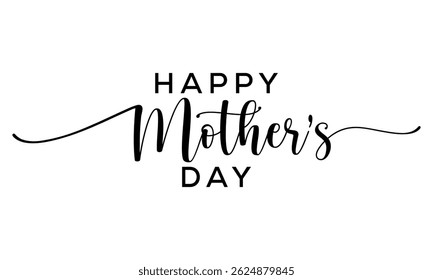 Happy Mothers Day lettering. Handmade calligraphy and typography vector illustration. Mother's day card.