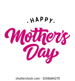 Happy Mothers day lettering. Holiday inscription with dots. Handwritten text, calligraphy. Can be used for greeting cards, posters and leaflets