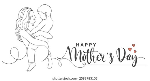 Happy Mother's Day lettering poster, card, background. Vector Eps