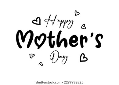 Happy Mothers Day lettering Sticker. Handmade calligraphy vector illustration. Mother's day card.