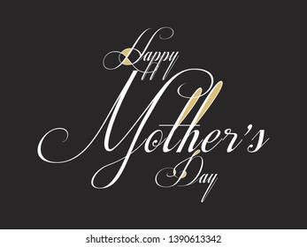 Happy mother`s day lettering typography. Happy Mothers Day calligraphy banner,card. Best mother ever typography. - Vector
