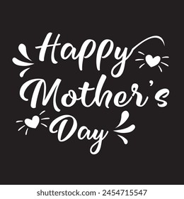 Happy Mothers Day Lettering Typography Design handwriting on white Background svg