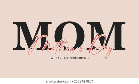 Happy Mothers Day lettering typography design. Calligraphy text for Mother's Day celebration.