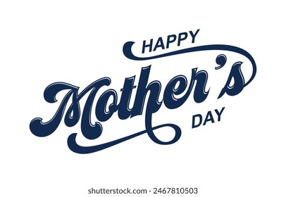 Happy Mother's Day lettering vector. Handmade calligraphy vector illustration. Mother's day card with heart	