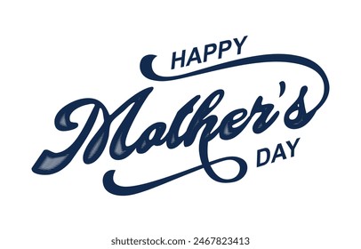 Happy Mother's Day lettering vector. Handmade calligraphy vector illustration. Mother's day card with heart	